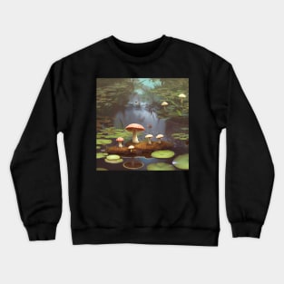 Mushroom Pond Landscape Crewneck Sweatshirt